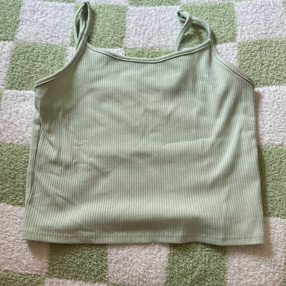 American eagle crop tank top, light green size small
